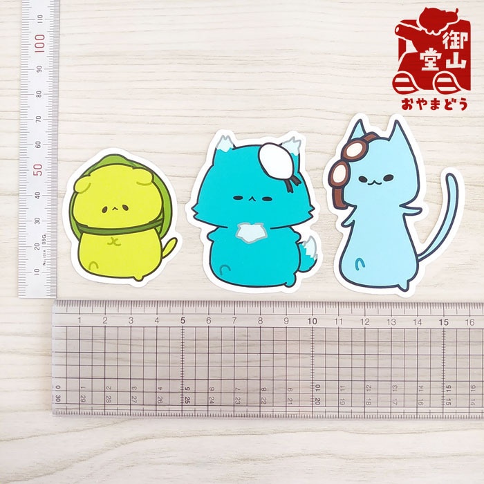 陸海空ねこ ぽてぽてステッカー りくお・うみすけ・そらた