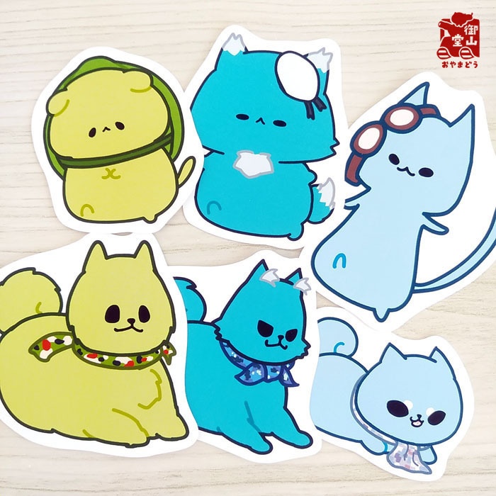 【6枚入】陸海空ねこ-じえいたいねこ-&陸海空いぬ-じえいたいいぬ-ステッカー