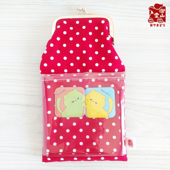 ペンケース わさびとからし かすたまいず!がま口ペンケースwith缶バッジ~わさびとからし・赤~