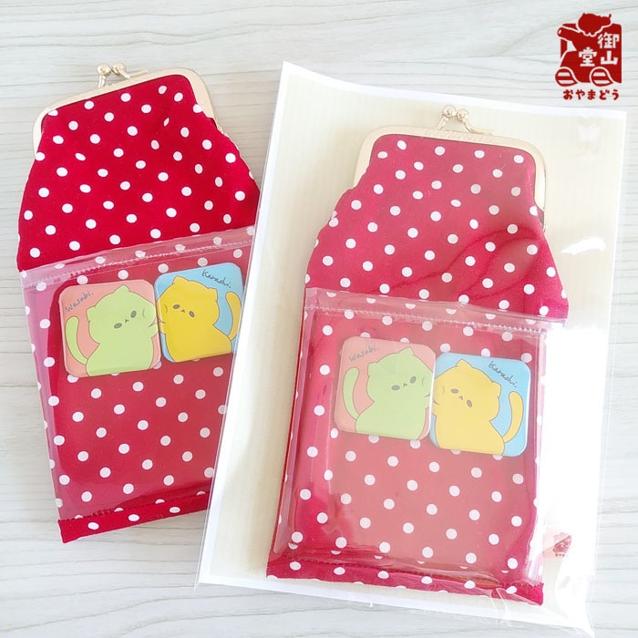 ペンケース わさびとからし かすたまいず!がま口ペンケースwith缶バッジ~わさびとからし・赤~