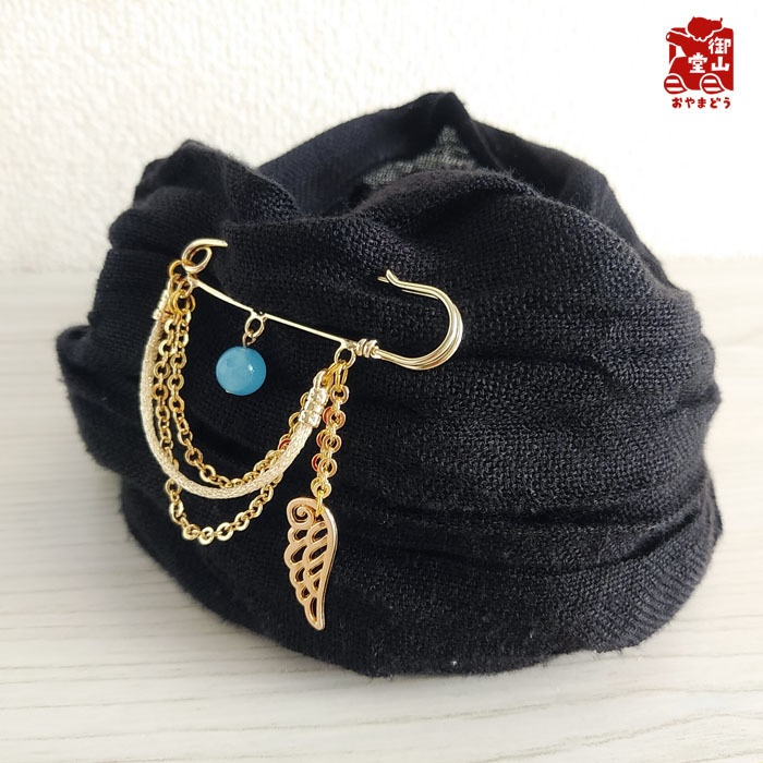 煌く自衛隊 空自ブローチ 自衛隊モチーフアクセサリー・飾緒風カブトブローチの陣 航空自衛隊