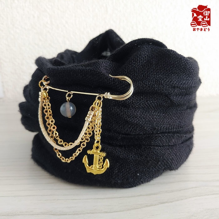 煌く自衛隊 海自ブローチ 自衛隊モチーフアクセサリー・飾緒風カブトブローチの陣 海上自衛隊