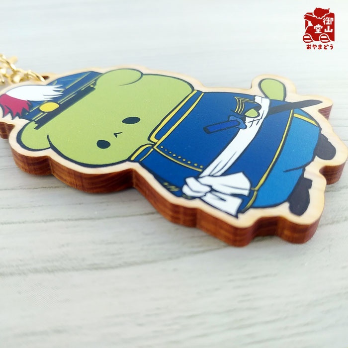 【数量限定再入荷】軍装ねこ 木製キーホルダー1の1 御親兵歩兵大尉りくお