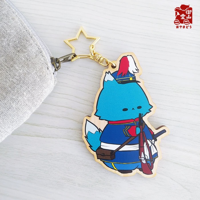 【数量限定再入荷】軍装ねこ 木製キーホルダー1の2 御親兵歩兵一等兵卒うみすけ