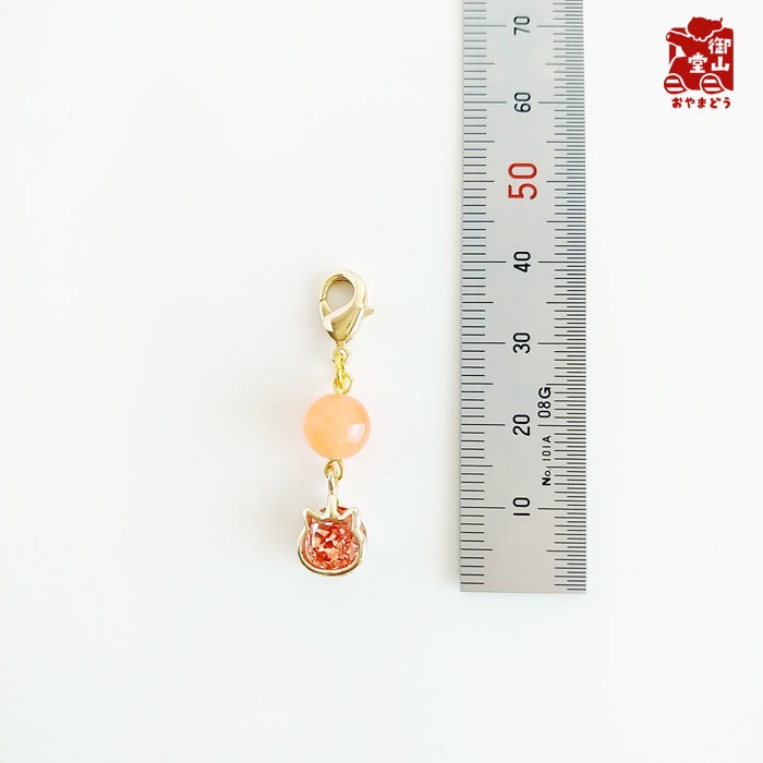 天然石付き わさからもみじファスナーチャーム もみじ