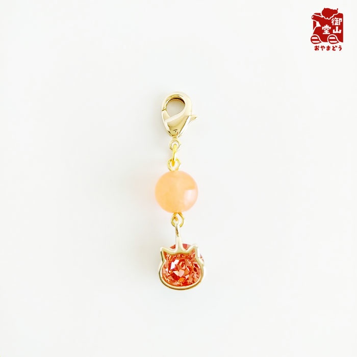 天然石付き わさからもみじファスナーチャーム もみじ