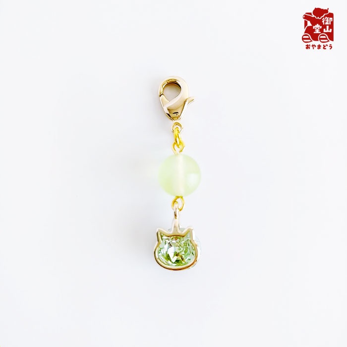 天然石付き わさからもみじファスナーチャーム わさび