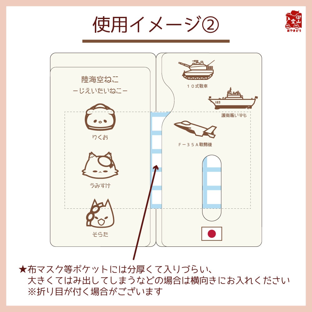 【六次】自衛隊猫マスクケース 精錬記号マスクケース その四 陸海空ねこ×装備品