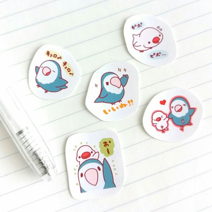 【おまけ付き】インコ・文鳥 LINEスタンプフレークシール