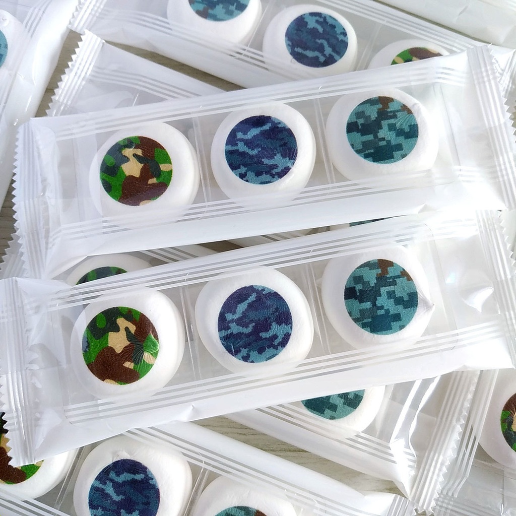 【30%OFF】陸海空迷彩チョコマシュマロ 3粒セット 自衛隊マシュマロ【バレンタイン・ホワイトデー・プレゼントにも】