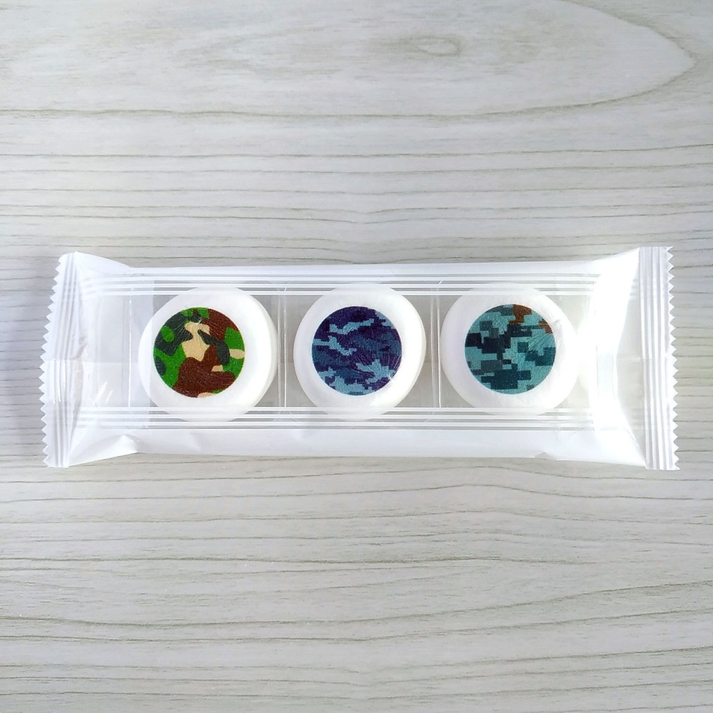 【30%OFF】陸海空迷彩チョコマシュマロ 3粒セット 自衛隊マシュマロ【バレンタイン・ホワイトデー・プレゼントにも】