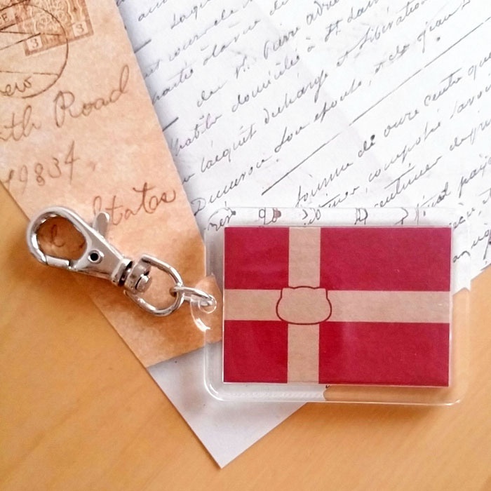 デンマーク×猫キーホルダー にゃんこっきKHその2