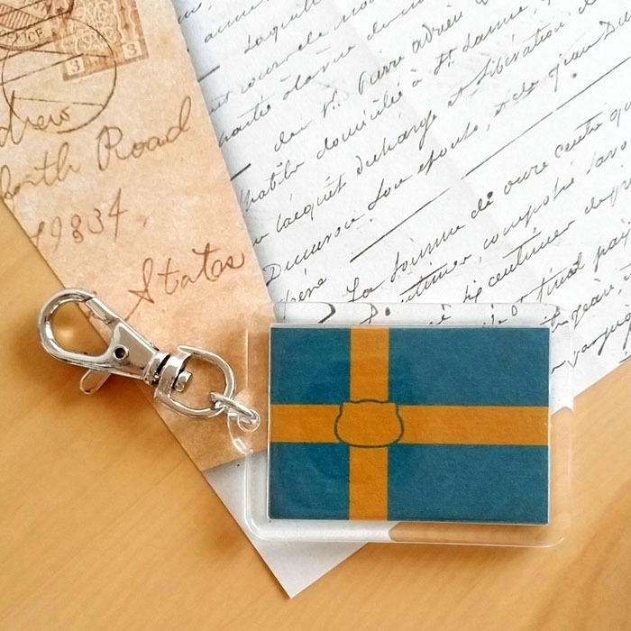 スウェーデン×猫キーホルダー にゃんこっきその3