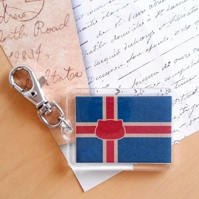 アイスランド×猫キーホルダー にゃんこっきKHその6