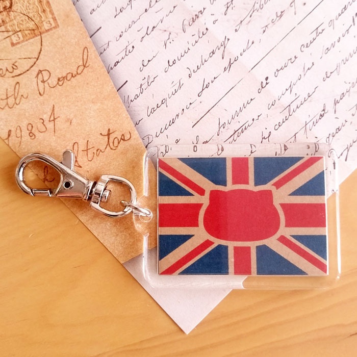 イギリス×猫キーホルダー にゃんこっきKHその7