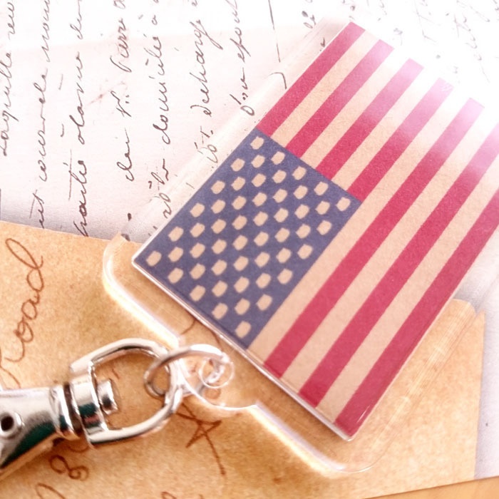 アメリカ×猫キーホルダー にゃんこっきKHその8