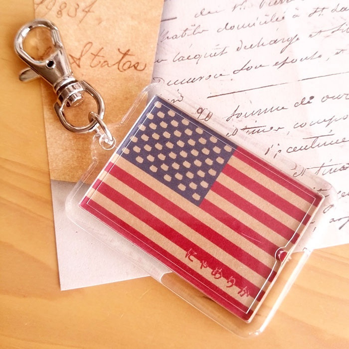 アメリカ×猫キーホルダー にゃんこっきKHその8