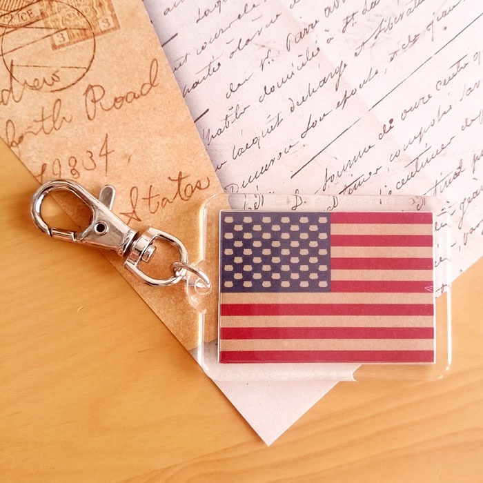 アメリカ×猫キーホルダー にゃんこっきKHその8