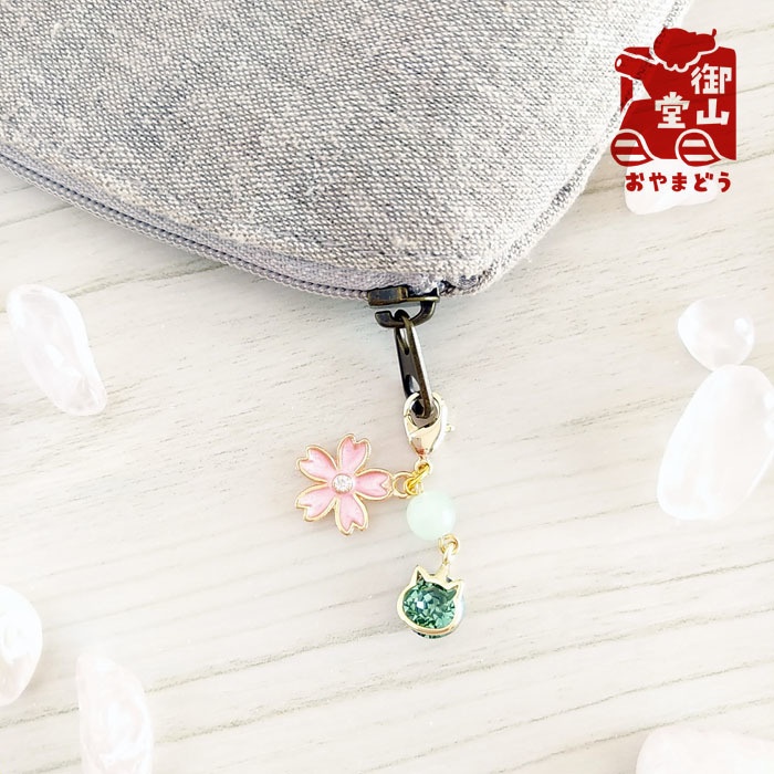 煌く自衛隊 陸自ファスナーチャーム 自衛隊モチーフアクセサリー・ファスナーチャームの陣 陸上自衛隊-猫x桜-