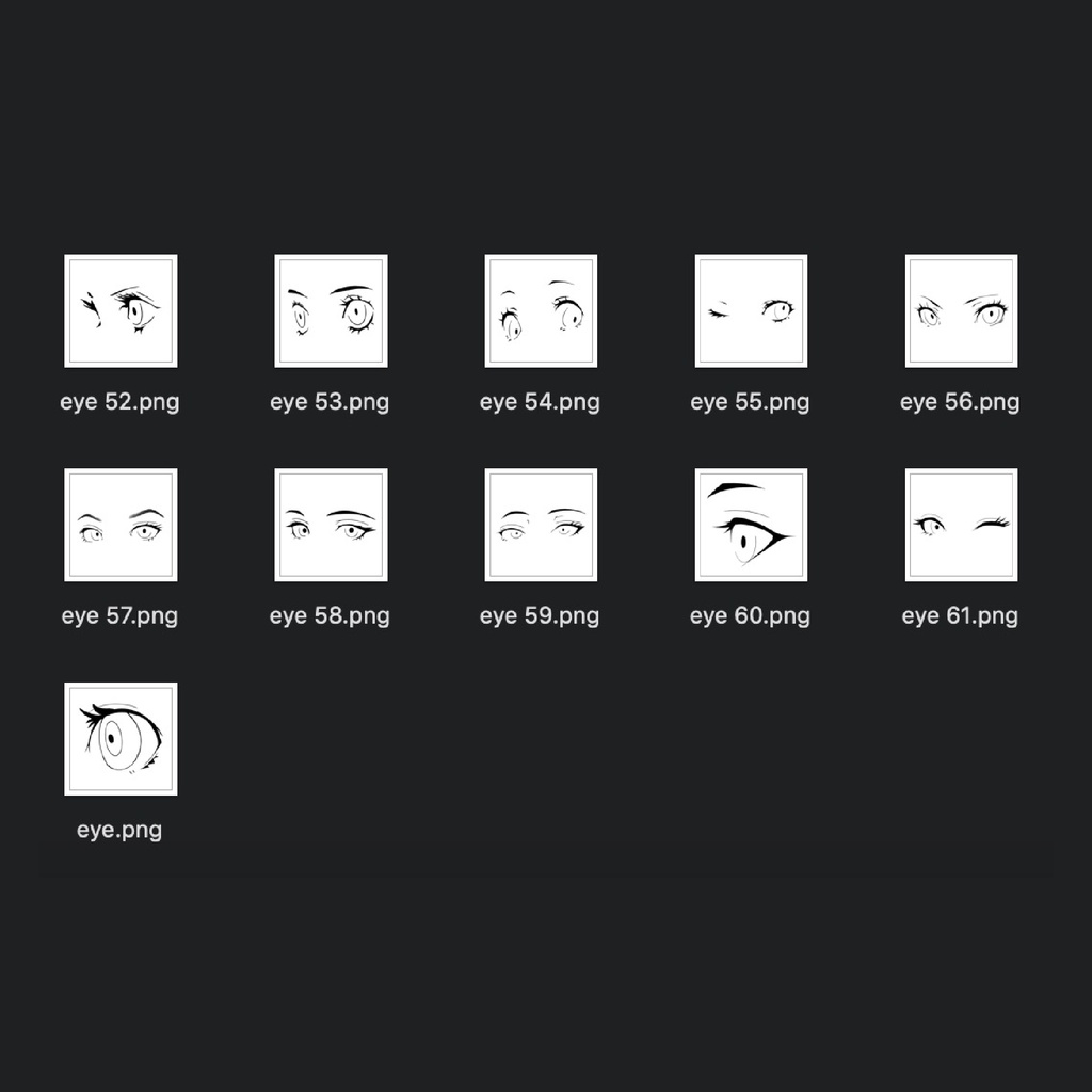 １秒で瞳完成 瞳画像素材 273個セット Procreate フォトショ クリスタ アイビス Kenny S Shop Booth