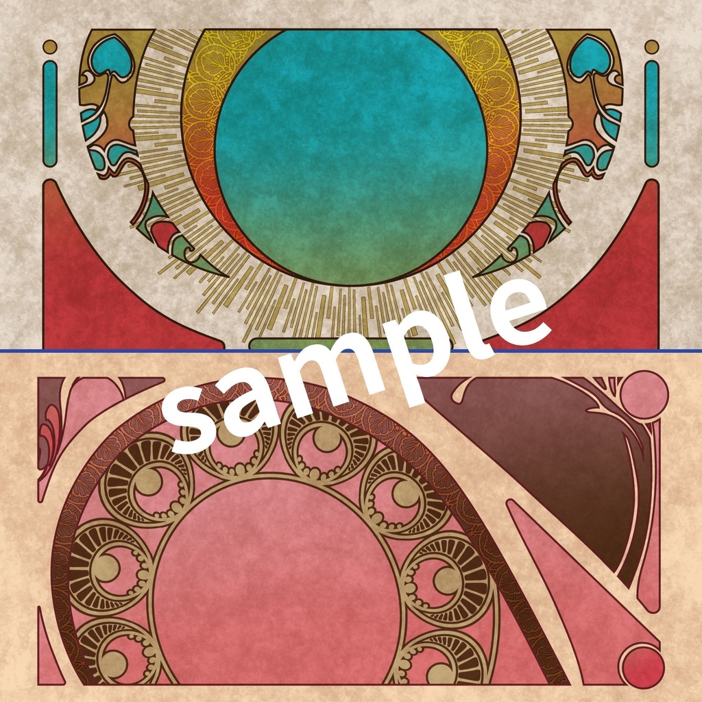 【お買い得】アールヌーボー背景素材 バラエティパック40種