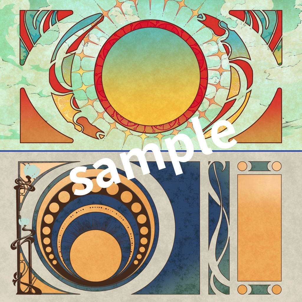 【お買い得】アールヌーボー背景素材 バラエティパック40種