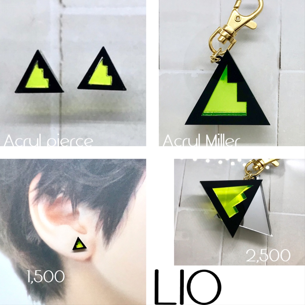 リオ アクリル耳飾り&ミラーチャーム