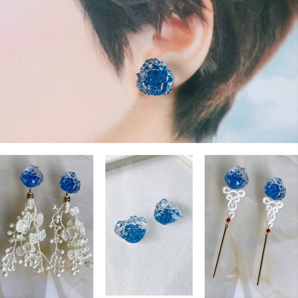 キャスター宝石耳飾り