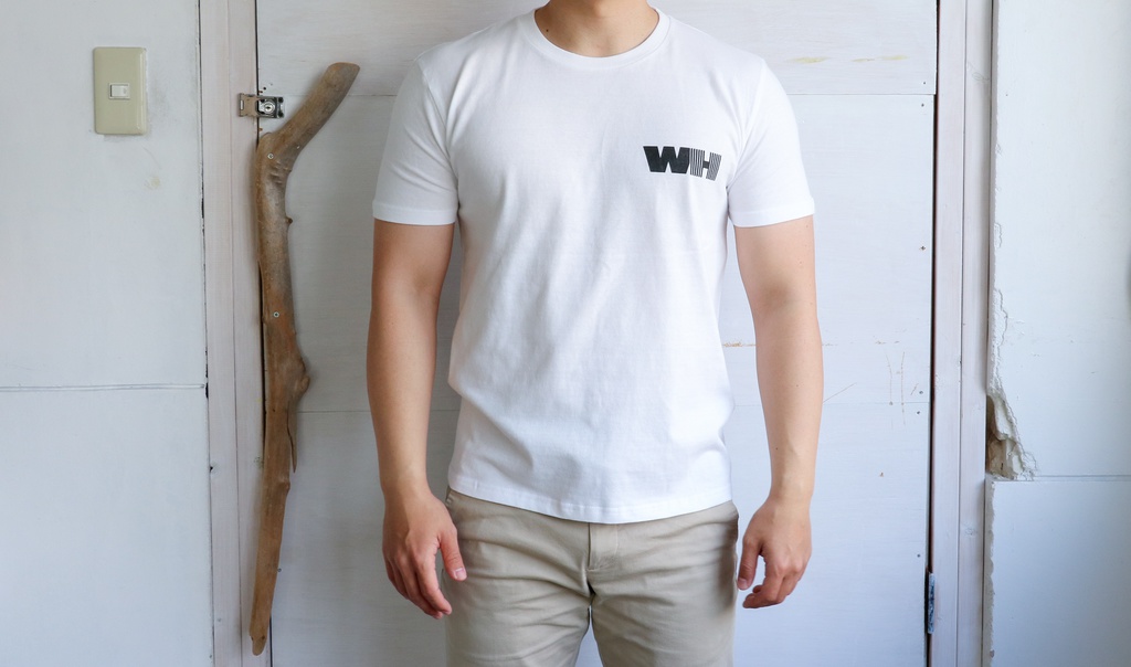 WORKOUT HACKER公式オリジナルTシャツ 小ロゴ(白)