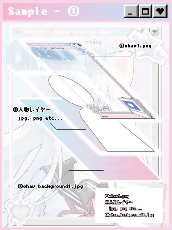 【おはV素材】Y2K風のかわいいフレーム素材【フリー素材】