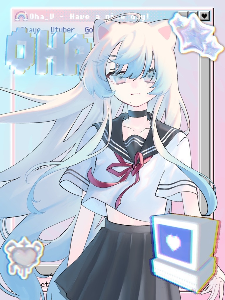 【おはV素材】Y2K風のかわいいフレーム素材【フリー素材】