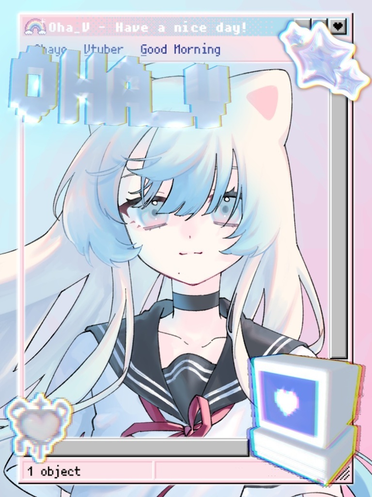 【おはV素材】Y2K風のかわいいフレーム素材【フリー素材】