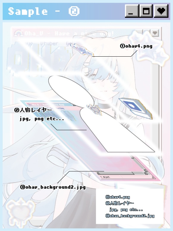 【おはV素材】Y2K風のかわいいフレーム素材【フリー素材】