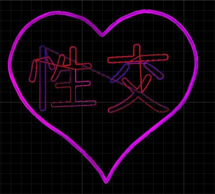 Neon bulletin board Chinese characters2