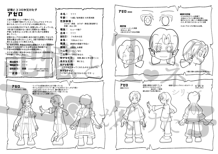 記憶とココロが欠けた子 1章 キャラクターブック