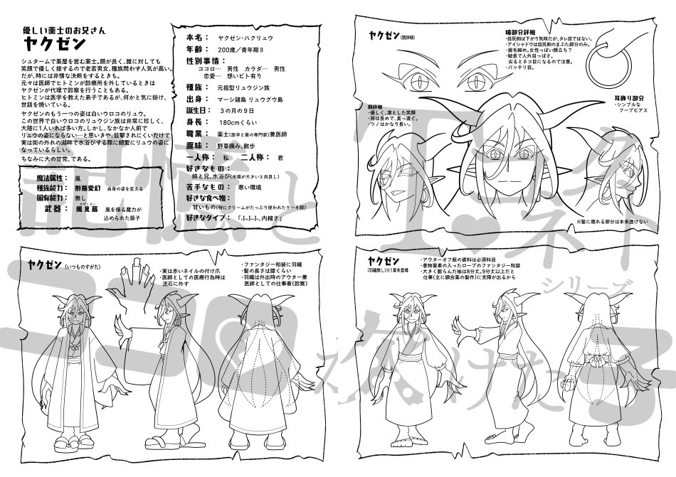 記憶とココロが欠けた子 1章 キャラクターブック