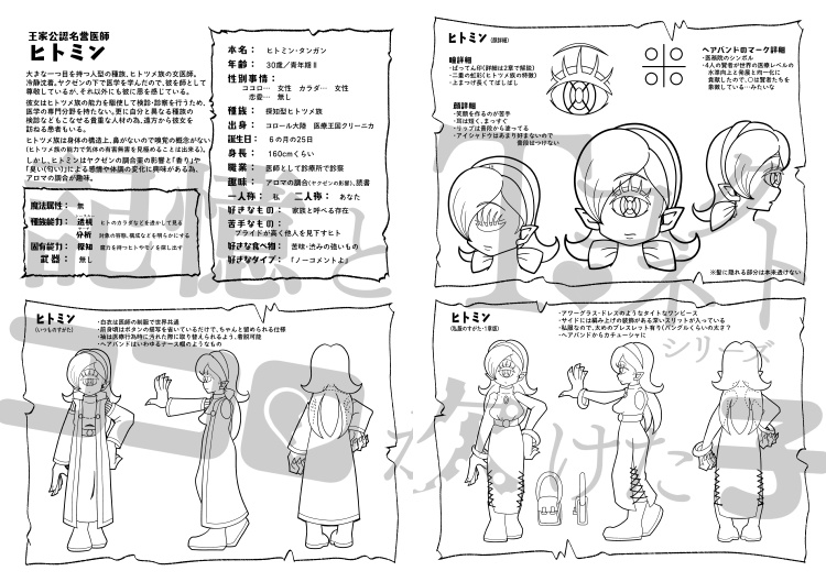 記憶とココロが欠けた子 1章 キャラクターブック