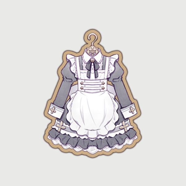 メイド服ウッドキーホルダー