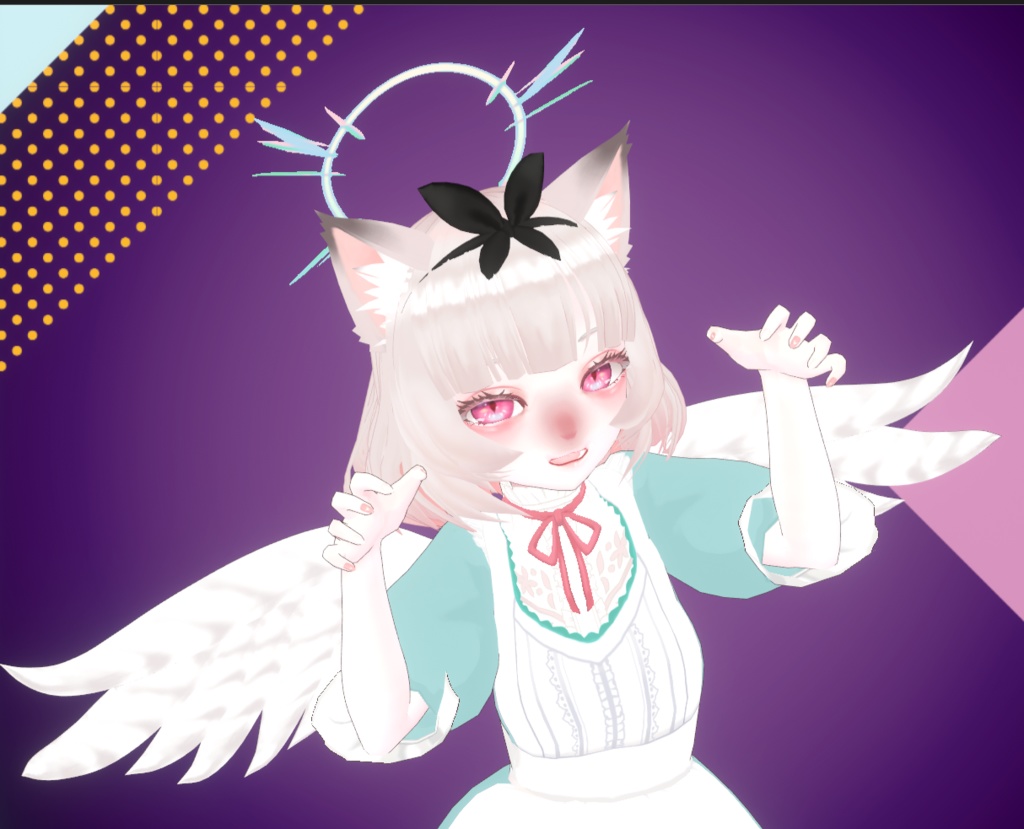 【無料 / Free】サイバー天使の羽+光冠 (VRoid用)