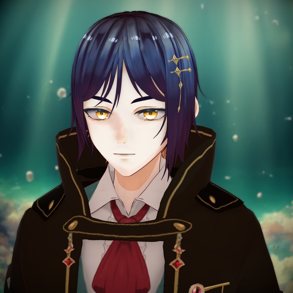 【限定1点】ヴィクトリアン風ロングコートの藍髪青年【販売終了】