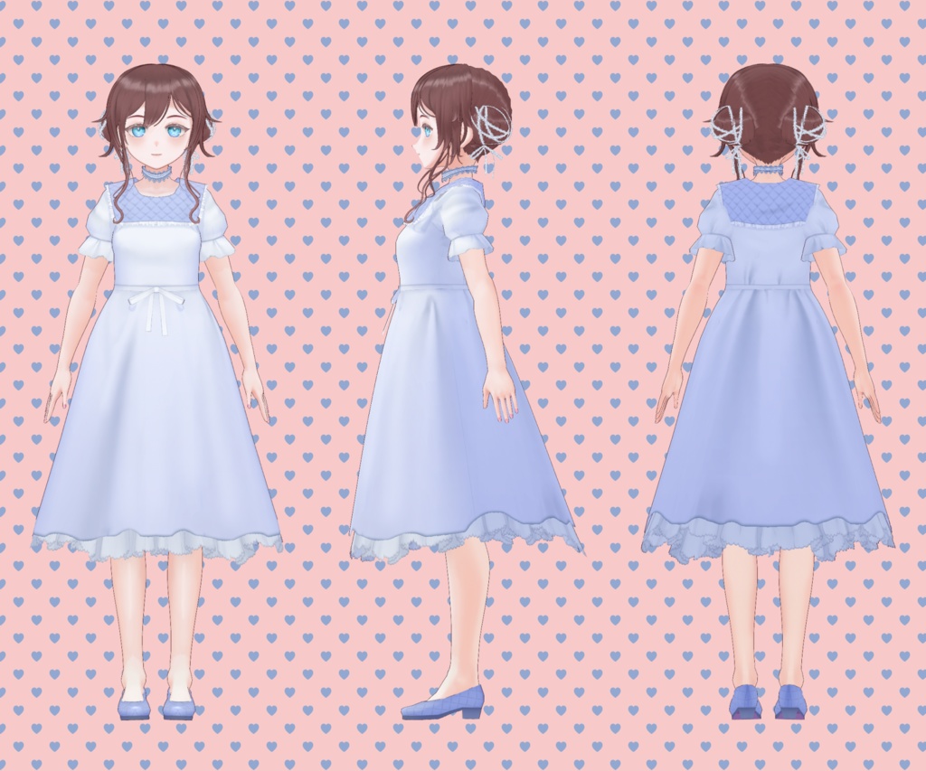 【限定1点】【3D model adopt】レースおだんごヘアの少女【販売終了】