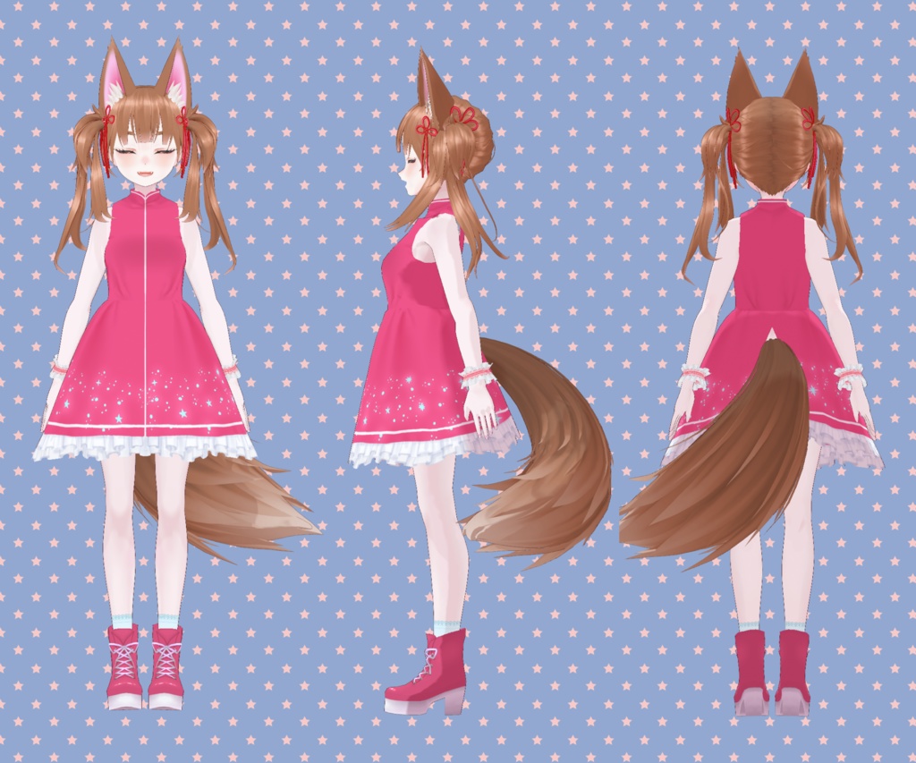 【限定1点】【3D model adopt & copyright transfer】きつねみみツインテ娘【販売終了】