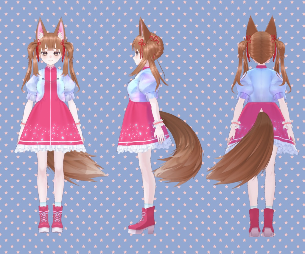 【限定1点】【3D model adopt & copyright transfer】きつねみみツインテ娘【販売終了】