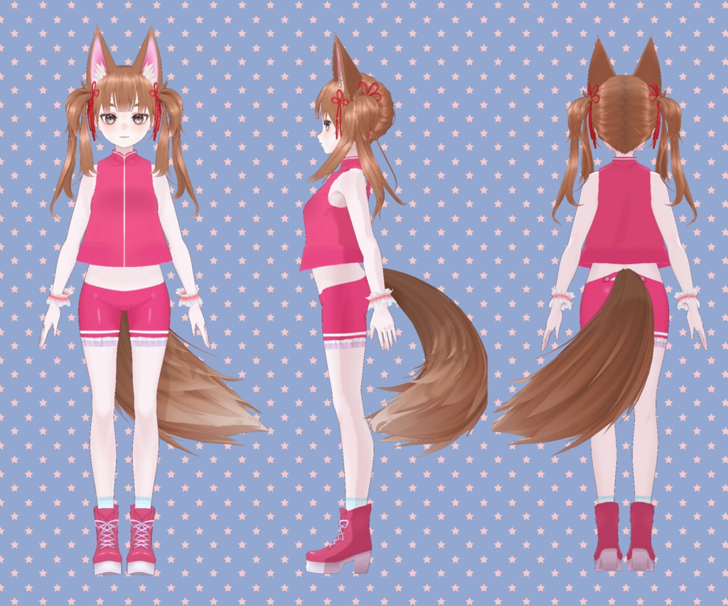 【限定1点】【3D model adopt & copyright transfer】きつねみみツインテ娘【販売終了】