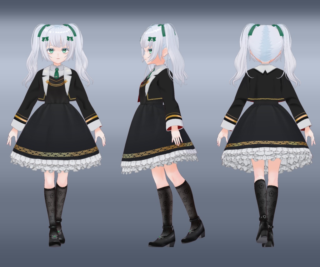 【限定1点】【3D model adopt & copyright transfer】魔法学園の双子姉妹 3Dモデル【販売終了】