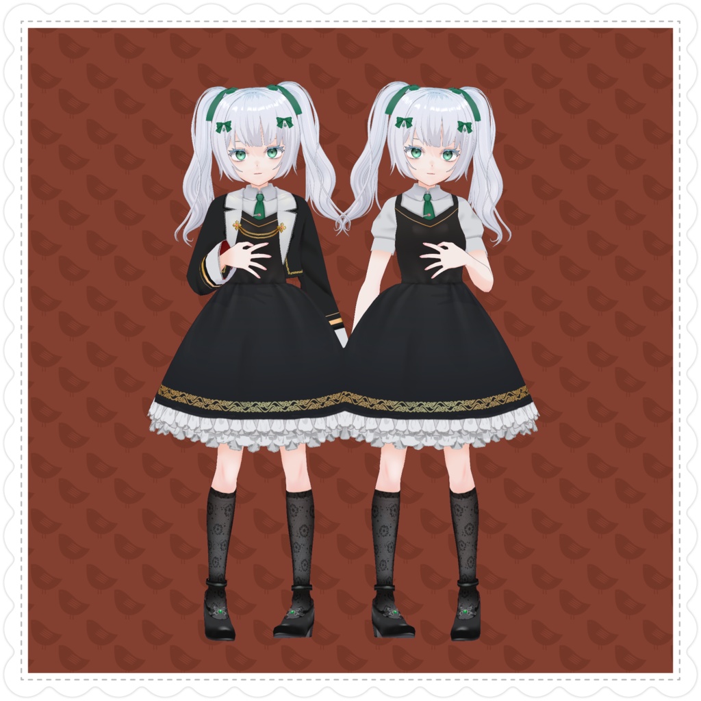 【限定1点】【3D model adopt & copyright transfer】魔法学園の双子姉妹 3Dモデル【販売終了】