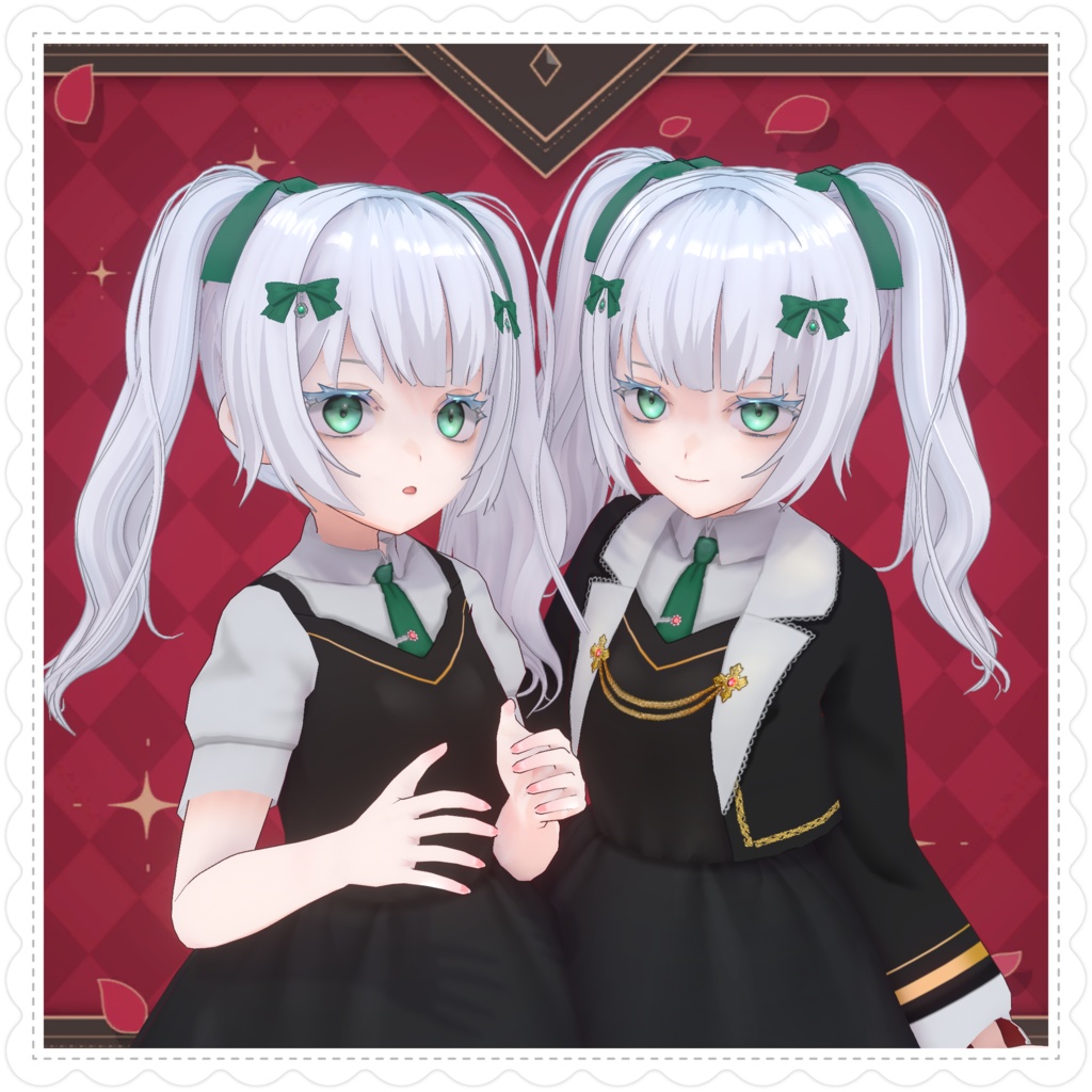 【限定1点】【3D model adopt & copyright transfer】魔法学園の双子姉妹 3Dモデル