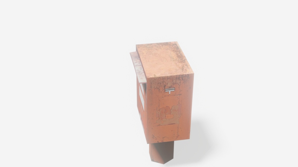 レトロな味がある郵便ポスト ローポリゴン3Dモデル