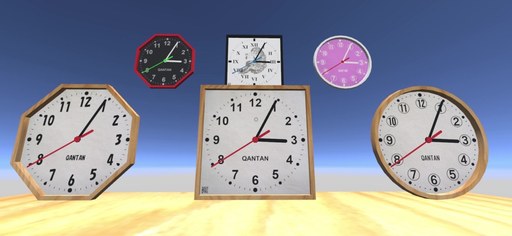 オリジナル時計の作成セット ローポリゴン3Dモデル