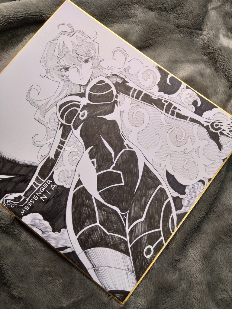 キャラリクエスト色紙(モノクロ1c/ペン画)【一般枠】